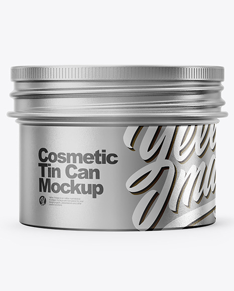 Metalic Cosmetic Tin Can Mockup