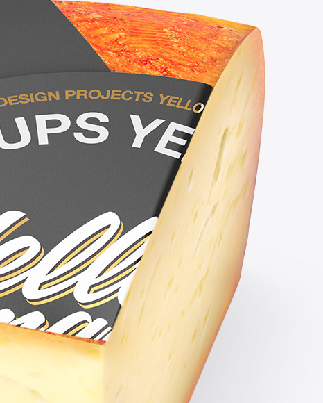 Quarter of Red Cheese Mockup