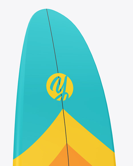 Surfboard Mockup - Back Left Side View