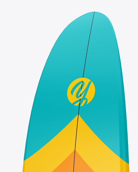 Surfboard Mockup - Back Right Side View