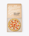 Opened Kraft Pizza Box Mockup