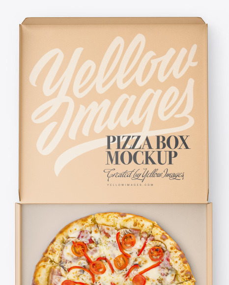 Opened Kraft Pizza Box Mockup