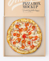 Opened Kraft Pizza Box Mockup