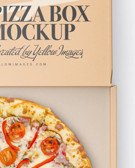 Opened Kraft Pizza Box Mockup