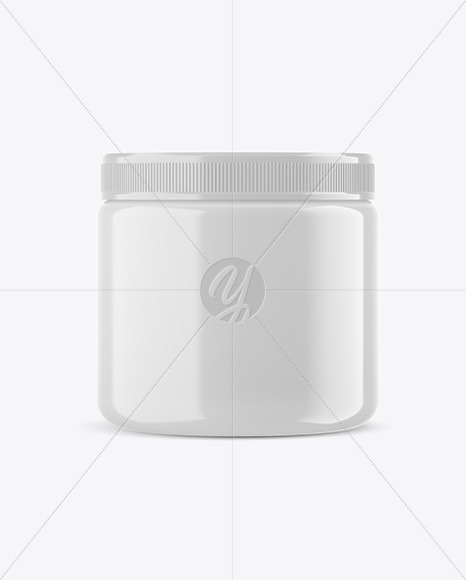 Glossy Plastic Jar Mockup