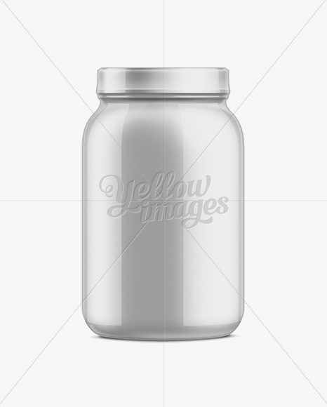 2.2LB Protein Jar with Shrink Sleeve Label Mockup - Free Download