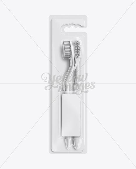 2pcs Toothbrush Blister Pack Mockup - Free Download Images High Quality