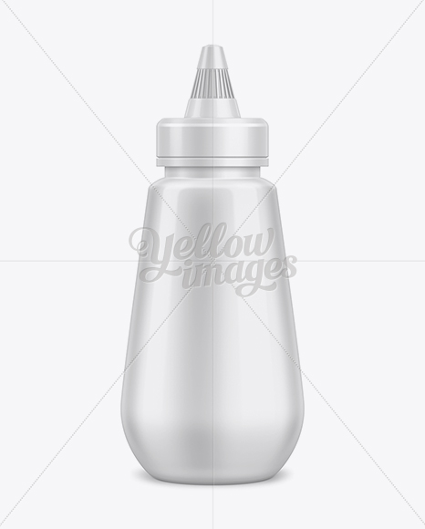 250g Mustard Bottle w/ Spout Cap Mockup