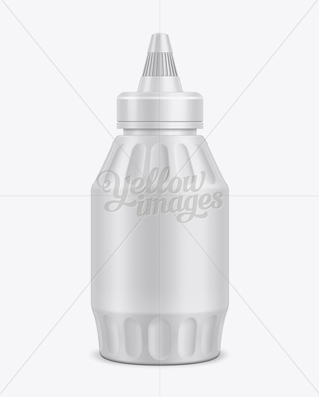 9oz Mustard Bottle w/ Spout Cap Mockup