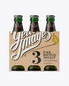 Kraft Paper 3 Pack Light Green Bottle Carrier Mockup