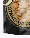 Stand Up Pouch With Dog Food Mockup - Front View