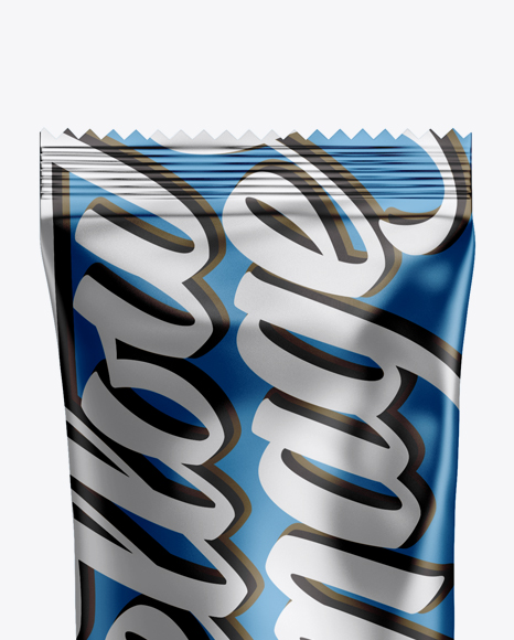 Matte Metallic Stick Sachet Mockup - Front View