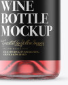 Clear Glass Pink Champagne Bottle with Textured Foil Mockup