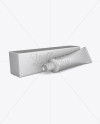 Metallic Cream Tube & Box Mockup - Half Side View