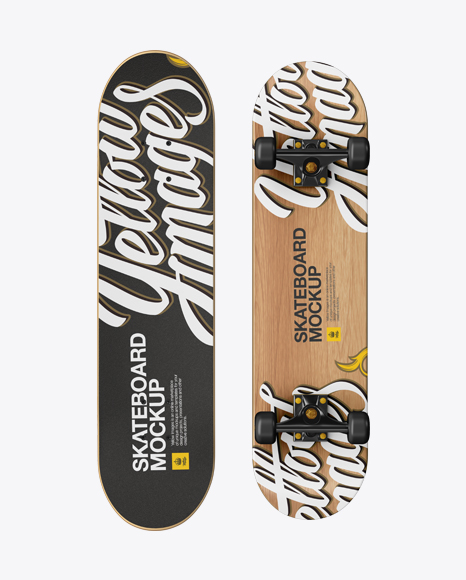 Skateboard Mockup - Front & Back View