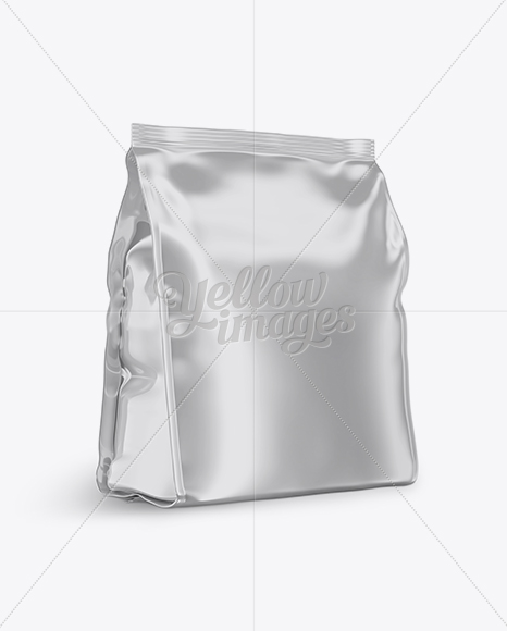 Matte Metallic Bag Mockup - Half Side View