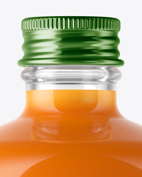 Clear Glass Bottle With Carrot Juice Mockup