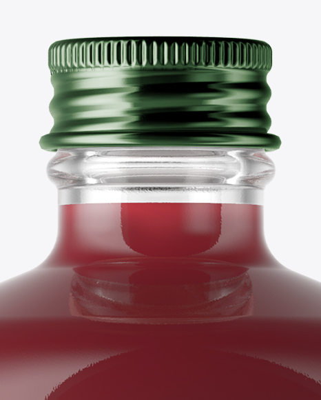 Clear Glass Bottle With Berry Juice Mockup