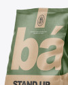 Kraft Stand-up Bag Mockup - Half Side View