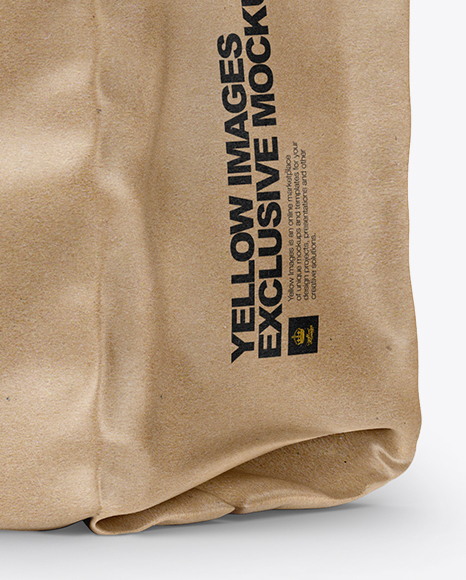 Kraft Stand-up Bag Mockup - Half Side View