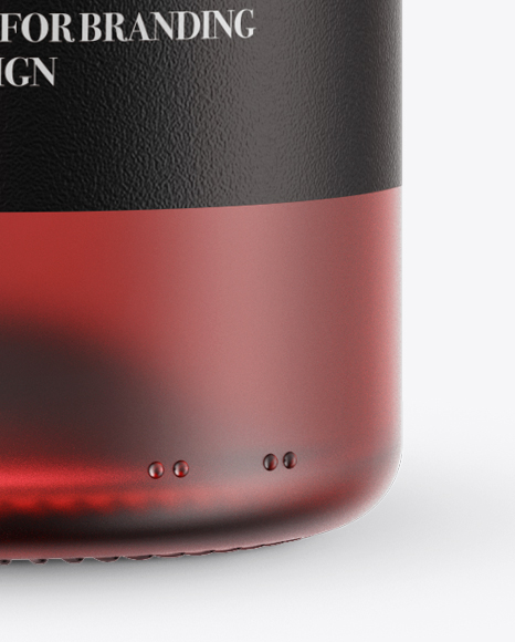 Red Frosted Glass Bottle With Wine Mockup