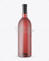 Red Frosted Glass Bottle With Wine Mockup