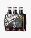 White Paper 3 Pack Red Liquid Bottle Carrier Mockup - Halfside View