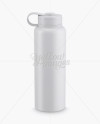 Matte Plastic Reusable Water Bottle Mockup (High-Angle Shot)