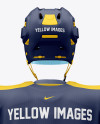 Men’s Full Ice Hockey Kit with Stick mockup (Back View)