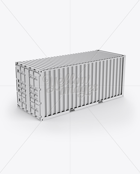 20F Shipping Container Mockup - Halfside View (High-Angle Shot)