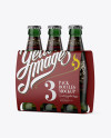 White Paper 3 Pack Light Green Bottle Carrier Mockup - Halfside View