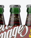 White Paper 3 Pack Light Green Bottle Carrier Mockup - Halfside View