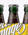 White Paper 3 Pack Dark Green Bottle Carrier Mockup - Halfside View