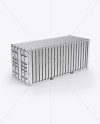 20F Metallic Shipping Container Mockup - Halfside View (High-Angle Shot)