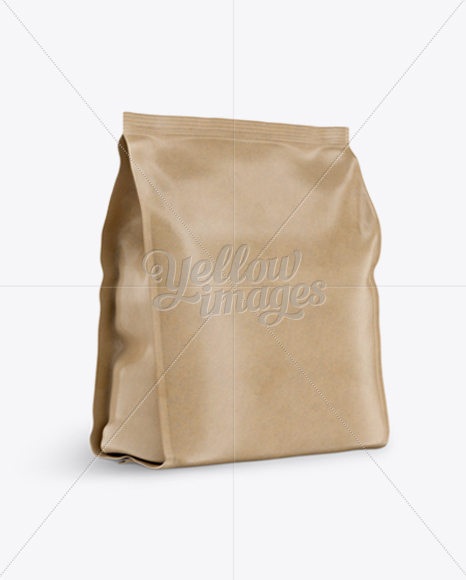 Kraft Bag Mockup - Half Side View