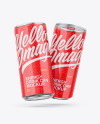 Two Metallic Cans W/ Glossy Finish Mockup Two Metallic Cans W/ Glossy Finish Mockup