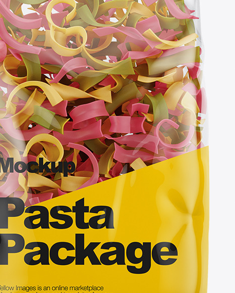 Tagliatelle Color Pasta Mockup - Front View