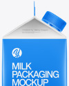 Carton Dairy Packaging Mockup - Side View