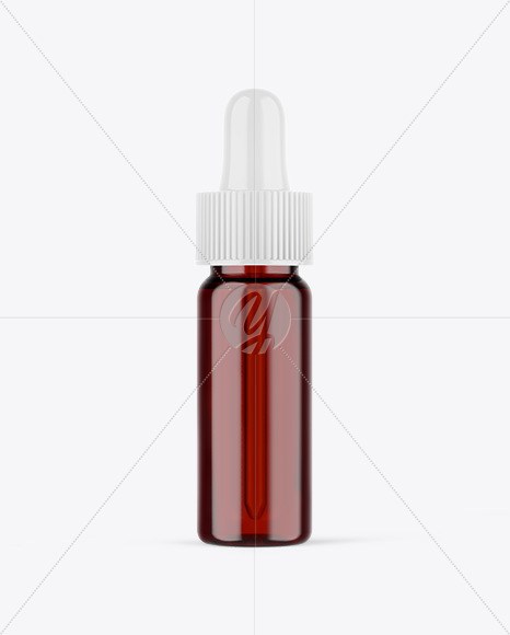 Dark Amber Glass Dropper Bottle Mockup