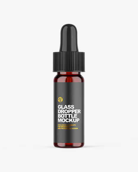 Dark Amber Glass Dropper Bottle Mockup - Oil dropper bottle mockup