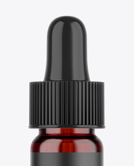 Dark Amber Glass Dropper Bottle Mockup