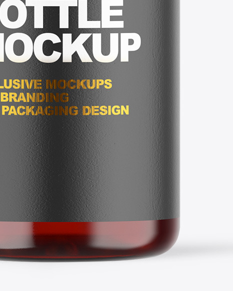 Dark Amber Glass Dropper Bottle Mockup