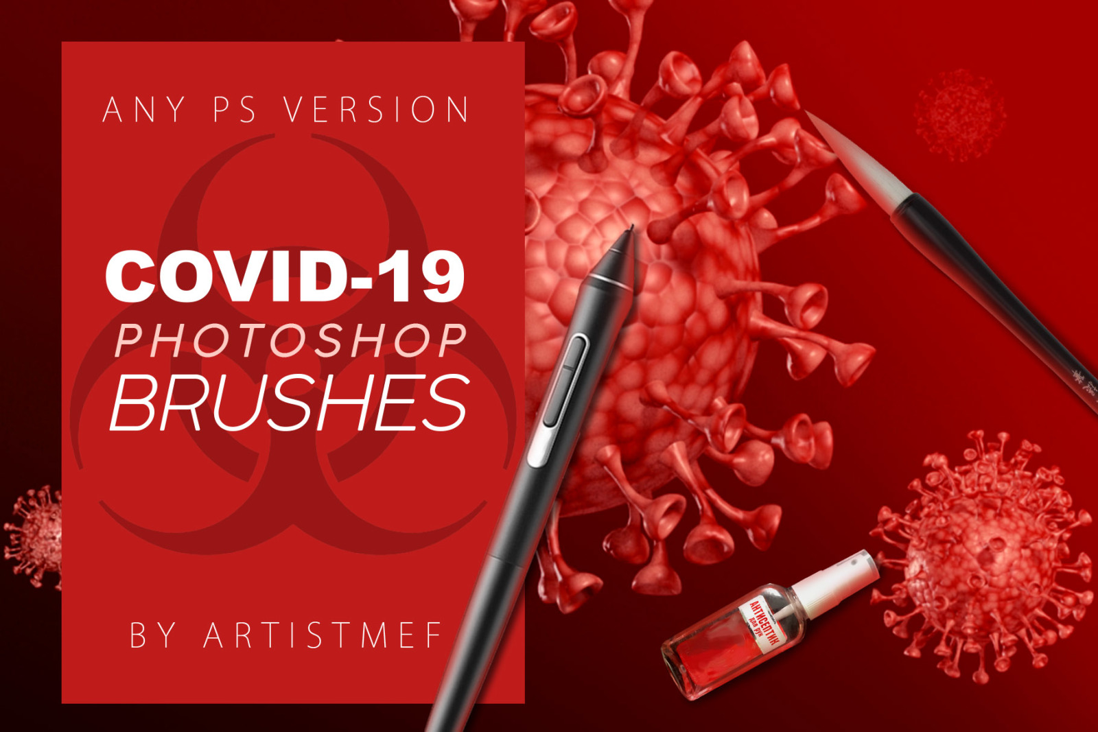 Coronavirus COVID-19 Free Photoshop Brushes