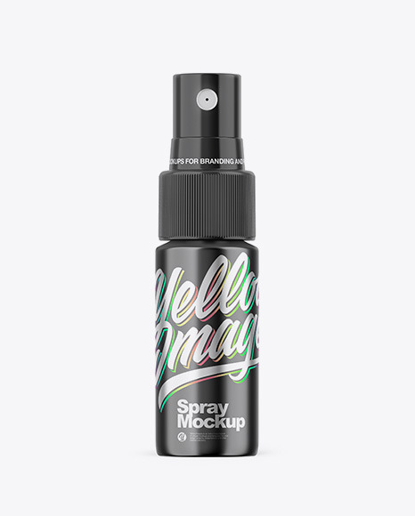 Glossy Metallic Spray Bottle Mockup