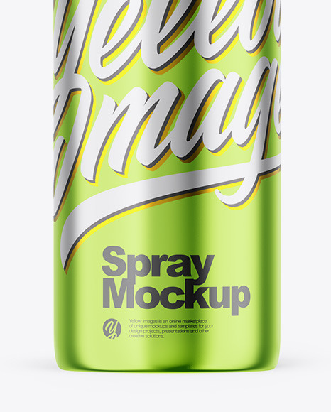 Glossy Metallic Spray Bottle Mockup