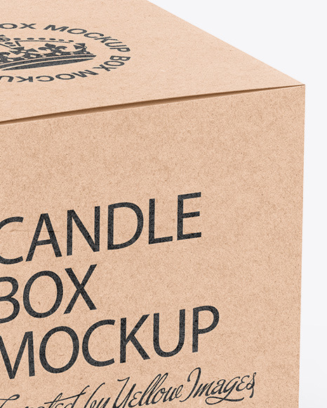 Candle W/ Kraft Box Mockup