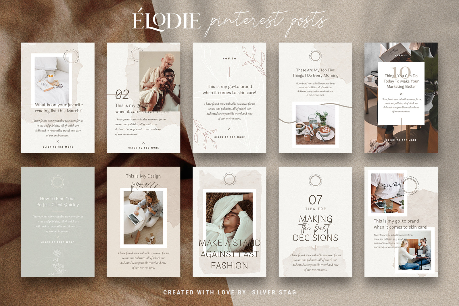 Elodie - Canva Pinterest Post Templates