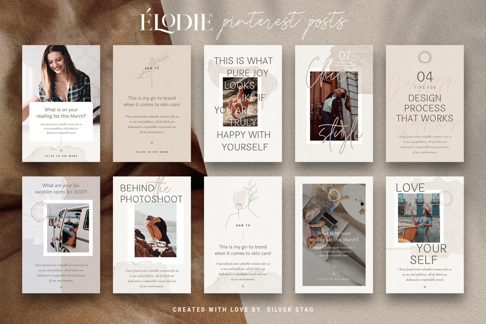 Elodie - Canva Pinterest Post Templates