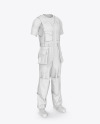 Working Overalls Mockup – Front Half Side View