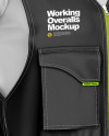 Working Overalls Mockup – Front Half Side View